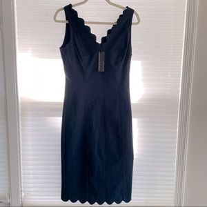 Banana Republic Navy Blue Sleeveless V-neck Dress